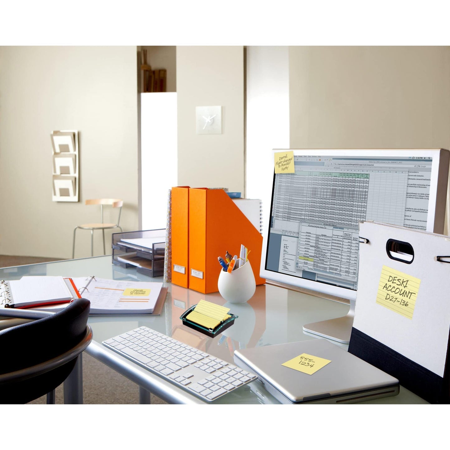 Post-it Note Dispenser, Black Base, 1 Dispenser, 1 Pad, 50 Sheets/Pad