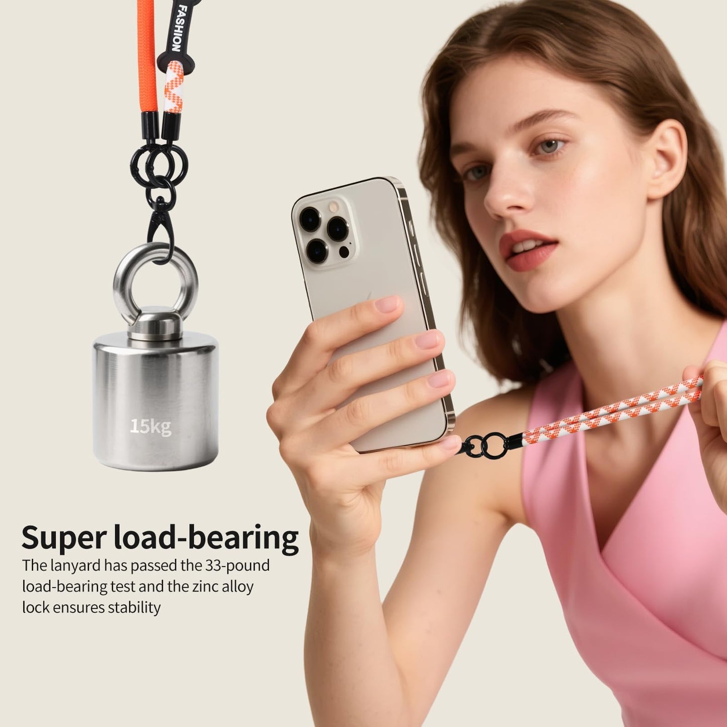 HOMEPAC 3 in 1 Cell Phone Lanyard, Detachable and Adjustable Mobile Phone Strap, Anti-Theft and Anti-Slip Design, Suitable for Most Smartphones