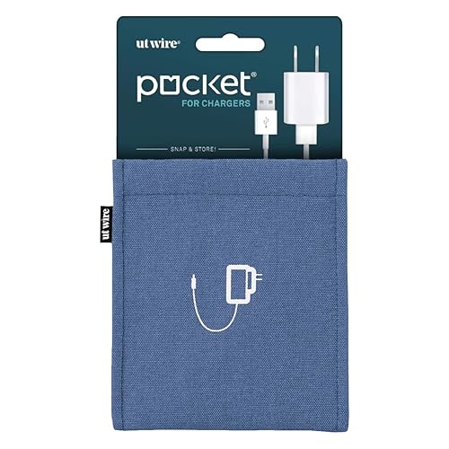 UT Wire Pocket Snap & Store Mobile Charger Case Pouch, Slate Blue