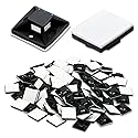 100-Pack Black Self-Adhesive Cable Zip Tie Mounts - Nylon Wire Clips and Anchor Holders for Cord Management in Home, Car & Office