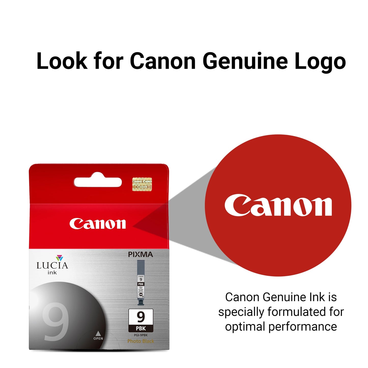Canon PGI-9 Genuine Photo Black Ink Tank, Compatible with Pro9500, Pro9500 Mark II, MX7600, and IX7000 Printers