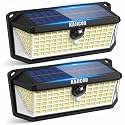 KAJICOO 416 LED Outdoor Solar Lights Waterproof with 300° Angle Motion Sensor and 3 Lighting Modes Motion Sensor Outdoor Lights, IP66 Solar Wall