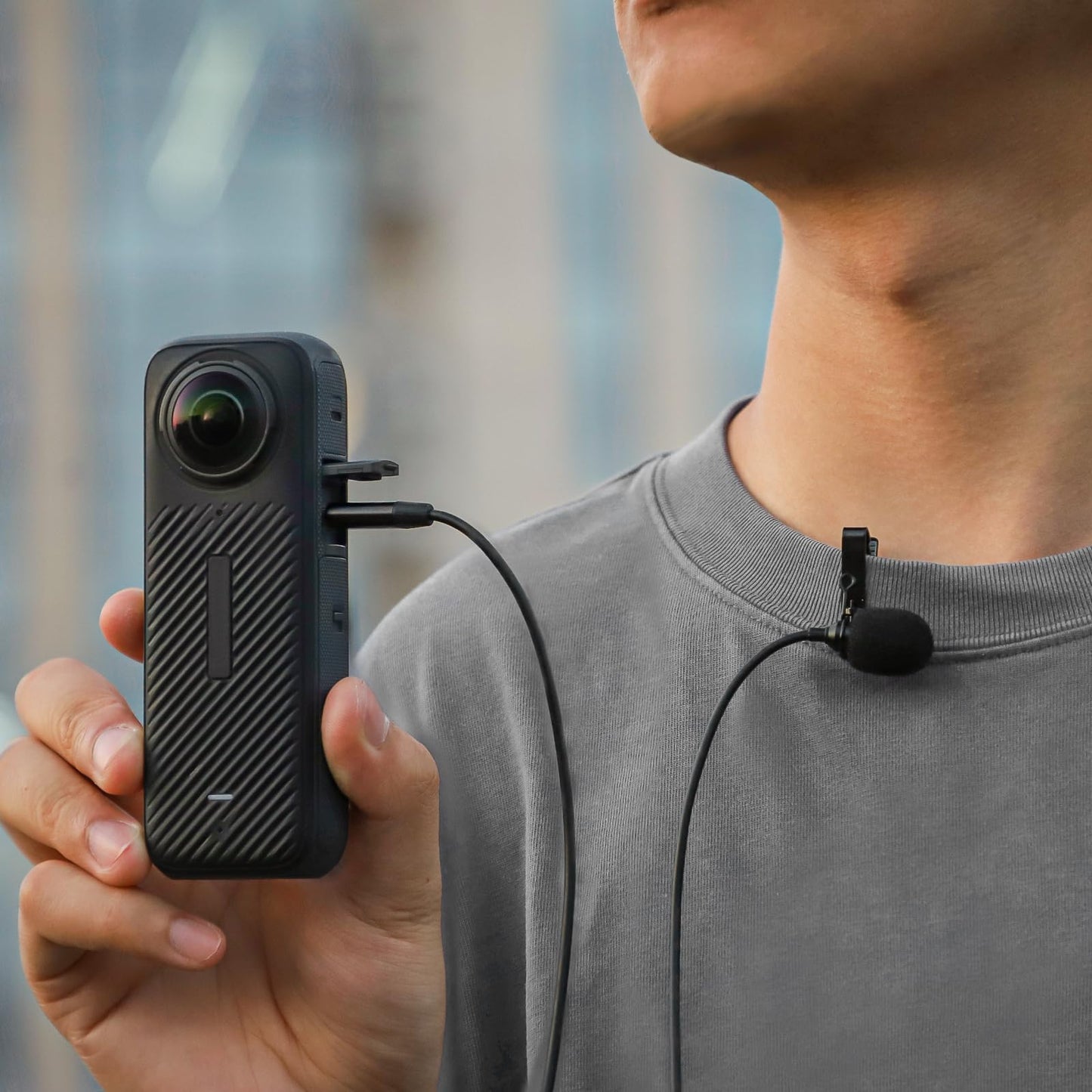 LIBOQIAO Lavalier Microphone for Insta360 X4 High-Sensitivity Omnidirectional Camera Microphone Compatible with Insta360 X4 Accessories