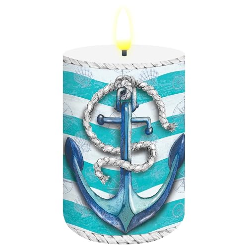 Briarwood Lane Everyday Flameless Candle 6x3 Welcome Anchor Flameless Candle with Timer for Everyday