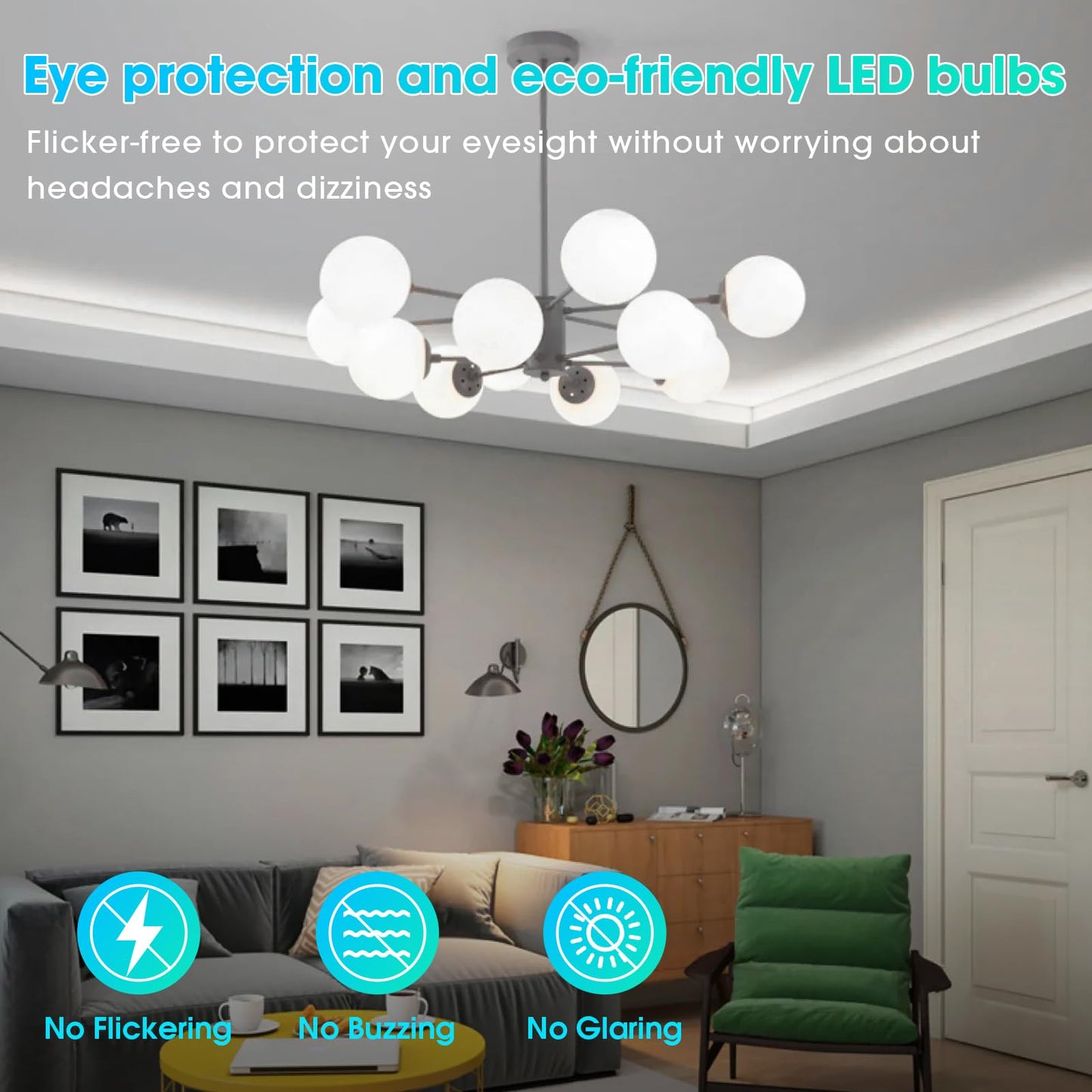Gonhom ETL Listed 3 Way LED Light Bulbs Daylight White 5000K,30 70 100W Equivalent 3 Way Light Bulbs, A19 E26 Medium BaseThree Way Light Bulb,Perfect