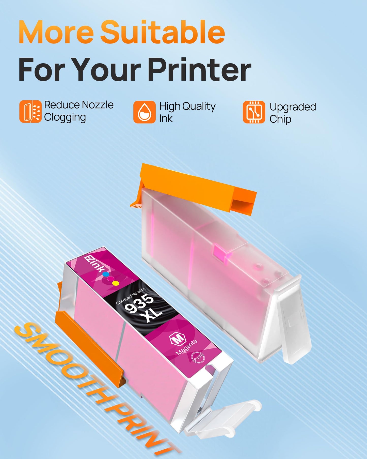 E-Z Ink Compatible Ink Cartridge Replacement for HP 935 935XL 934 XL High Yield to use with HP Officejet 6800 6812 6815 6825 6822 6820 OfficeJet Pro