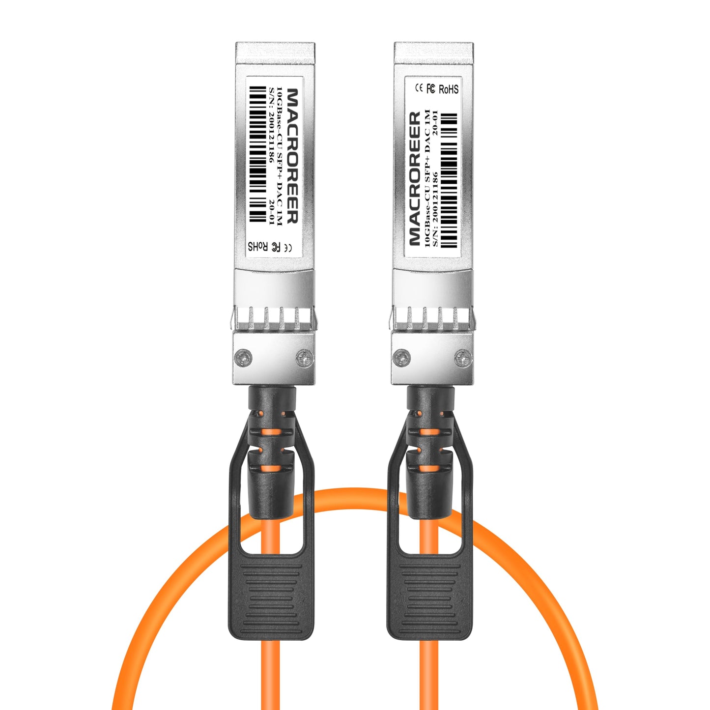 Macroreer 10G SFP+ DAC Twinax Cable, 0.5M (1.6ft) Passive, Compatible with Intel XDACBL1, Orange Color