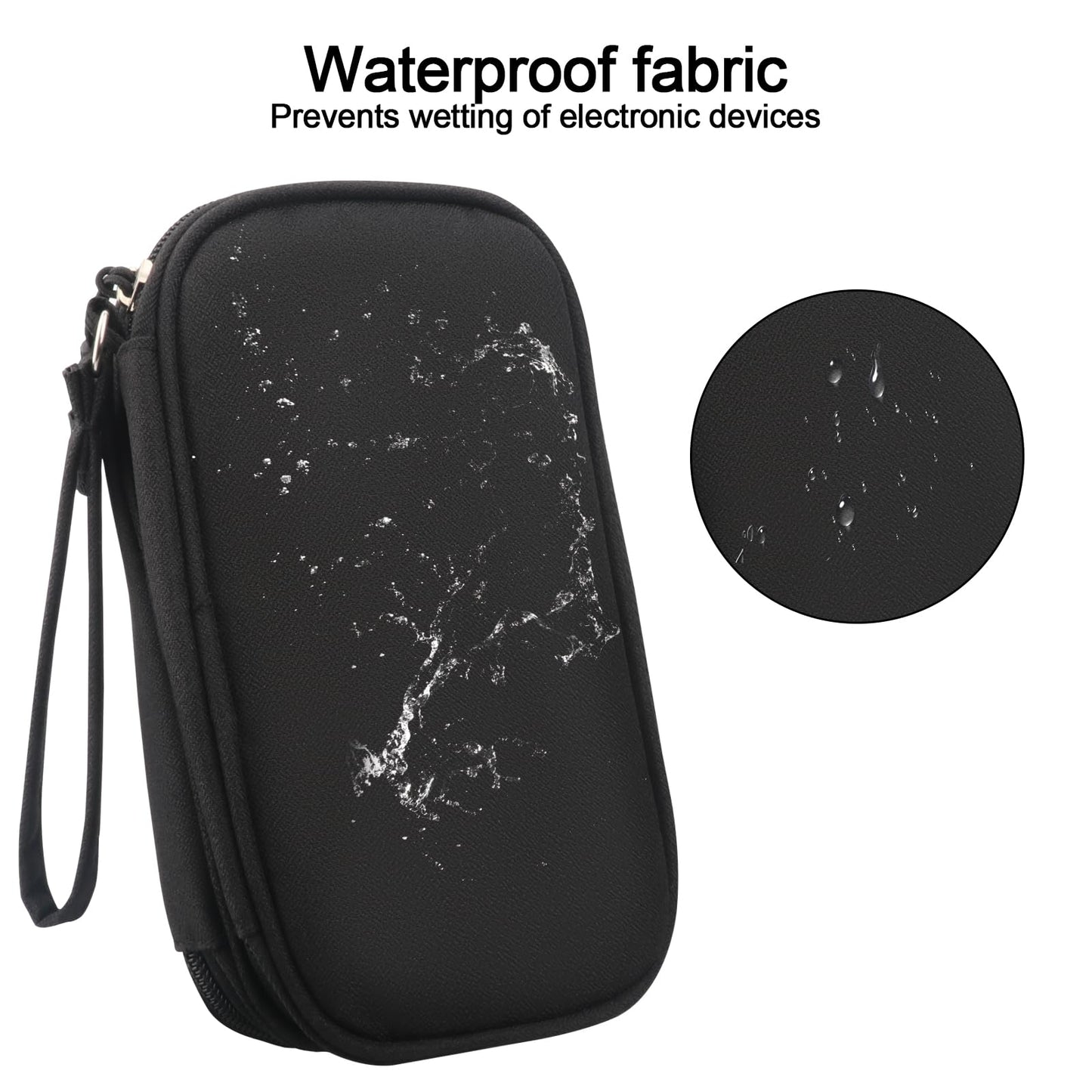 Miruchertter Travel Cable Organizer Bag Double Layer Electronics Organizer Case Compact & Portable Cords Organizer Pouch for Men Women Travel