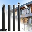 HeHeTX Street Light Pole 13Ft Tall, Outdoor Metal Split Heavy Duty Street Lamp Post for Outside Large Solar Street Lights with Mounting Steel Anchor
