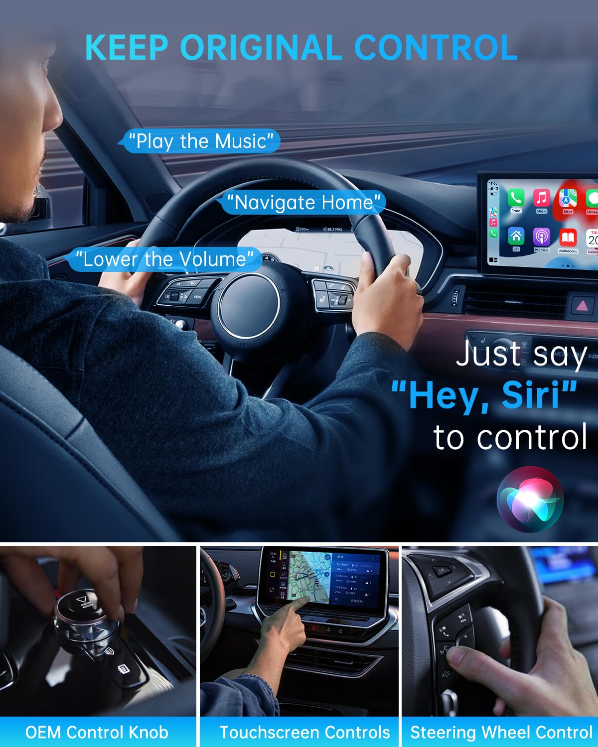 TiMOVO Wireless CarPlay Adapter, Convert Wired to Bluetooth Wireless Carplay, Plug & Play, Mini Size for iPhone iOS 10 Later & Cars from 2016 Later