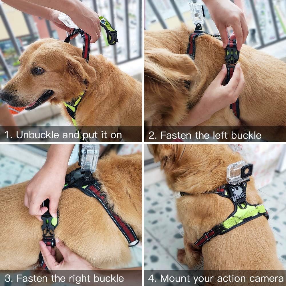 SmilePowo Dog Harness Mount Chest Back Strap Belt Pet Vest for GoPro Hero 10 9 8 7 6 5 4 3 Max Black Hero 2018 Session Fusion Silver White Insta360