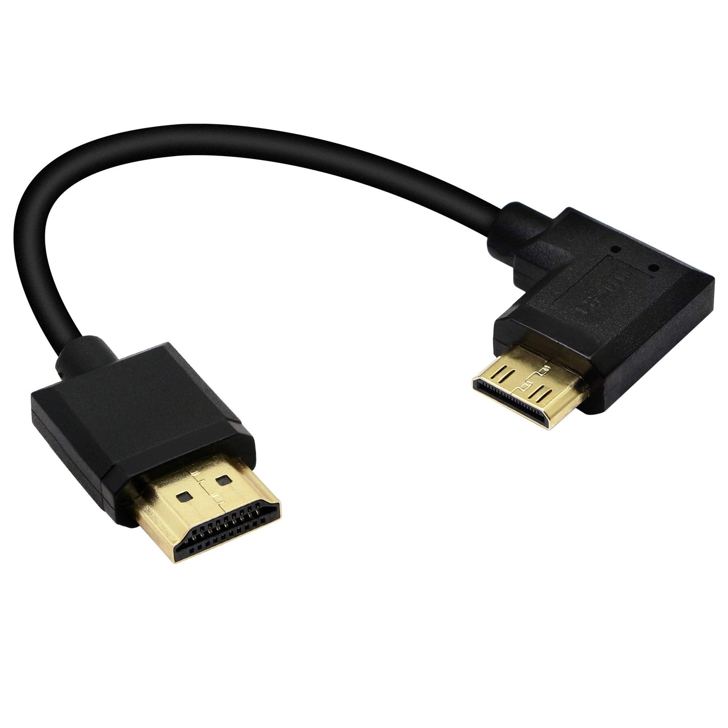 15CM Mini HDMI to HDMI Short Cable, 90 Degree Right Angle High Speed Mini HDMI Male to HDMI 2.0 Male Adapter Support 4k@60HZ YOUCHENG, for Raspberry