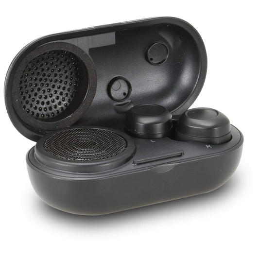 iLive Electronics Truly Wire-Free Earbuds + Charging Case with Speaker (IAEBTS410B)