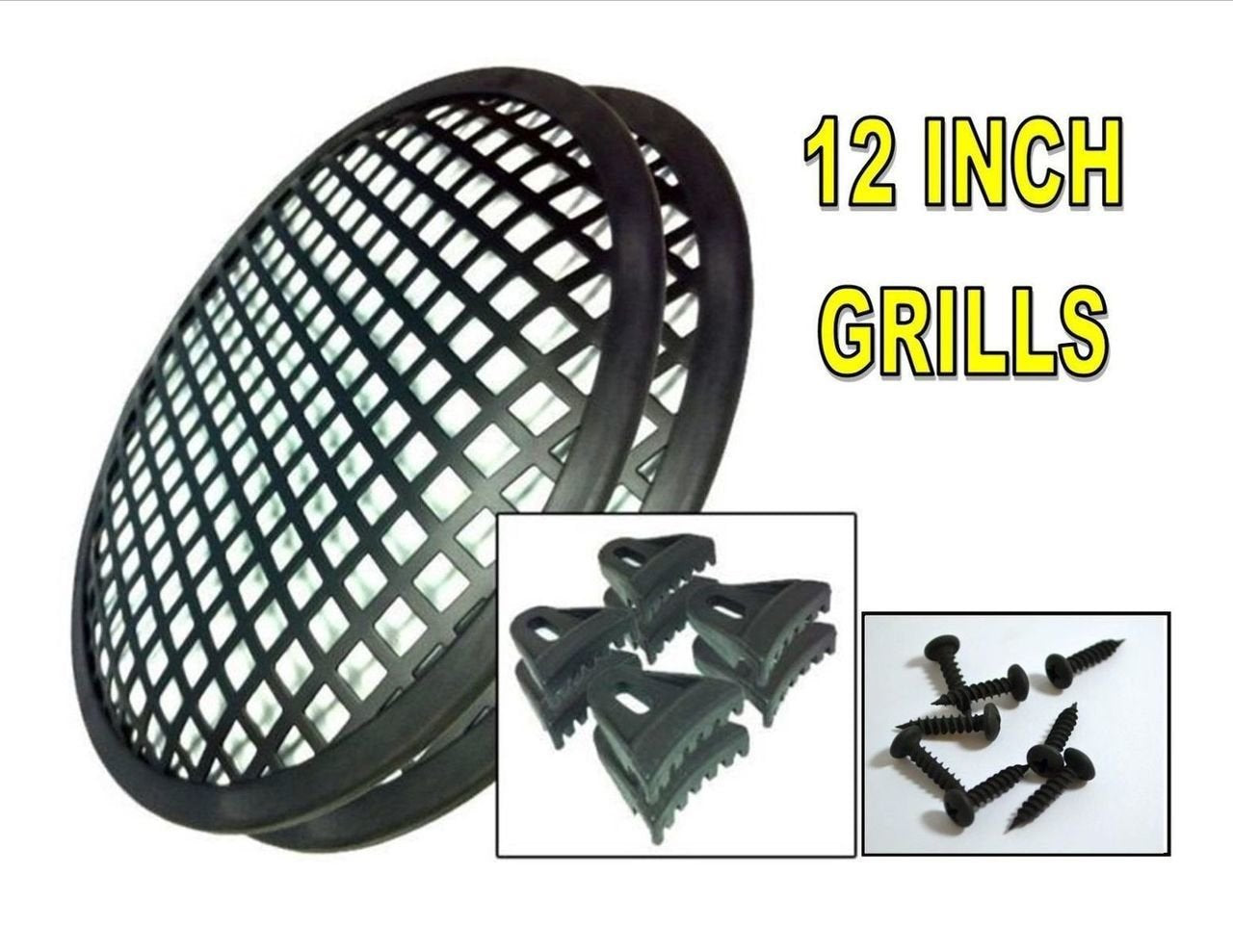 Nippon America 1 Pair 12" SubWoofer Mid Range Metal Mesh Waffle Speaker Grill DJ PA Car Audio