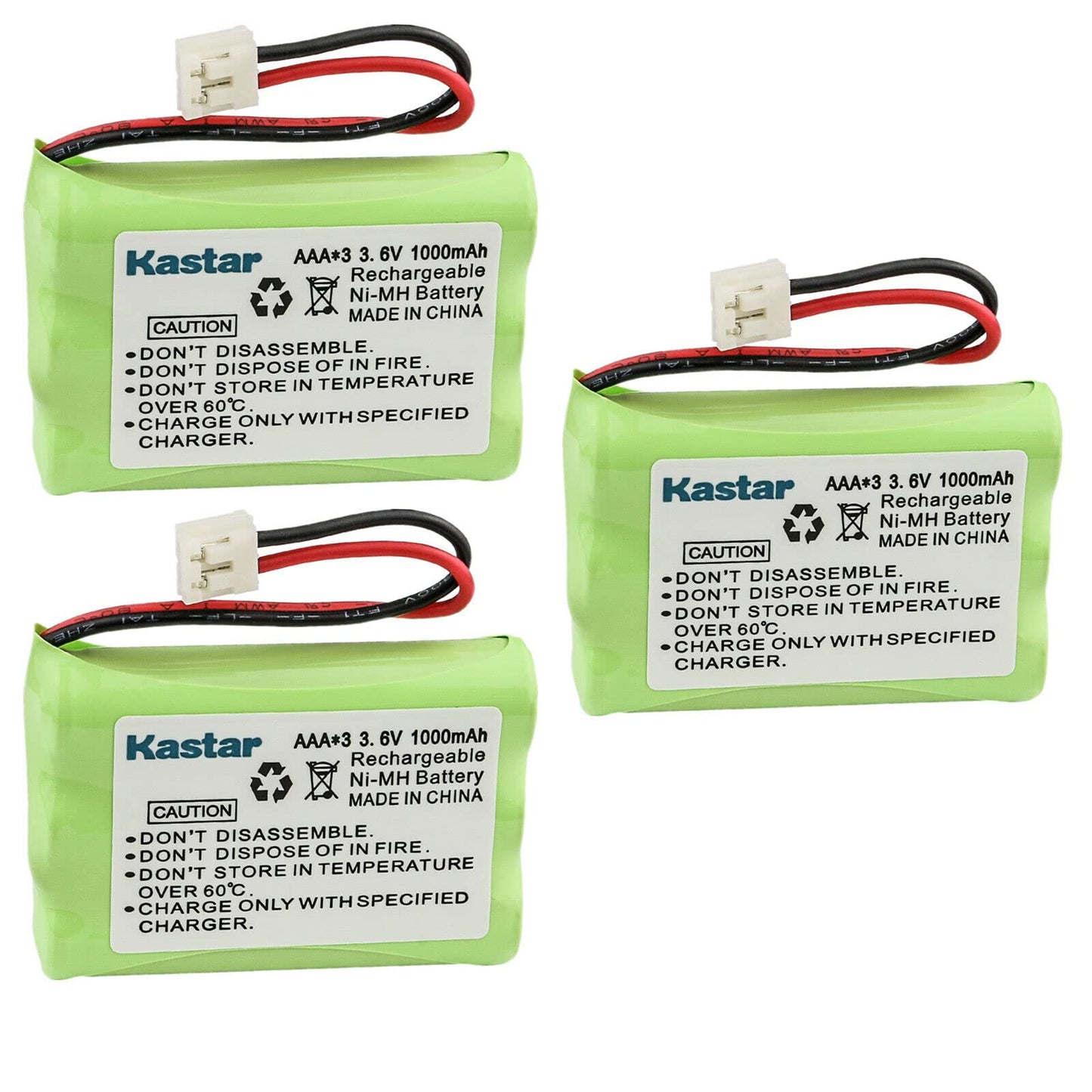 Kastar 3-Pack Battery Replacement for BYD H-AAA550BX3 H-AAA600BX3 Comdial 7265-HS Empire CPH-464D Y7500 Y7520 Unitech D0612VO00, 80-5848-00-00