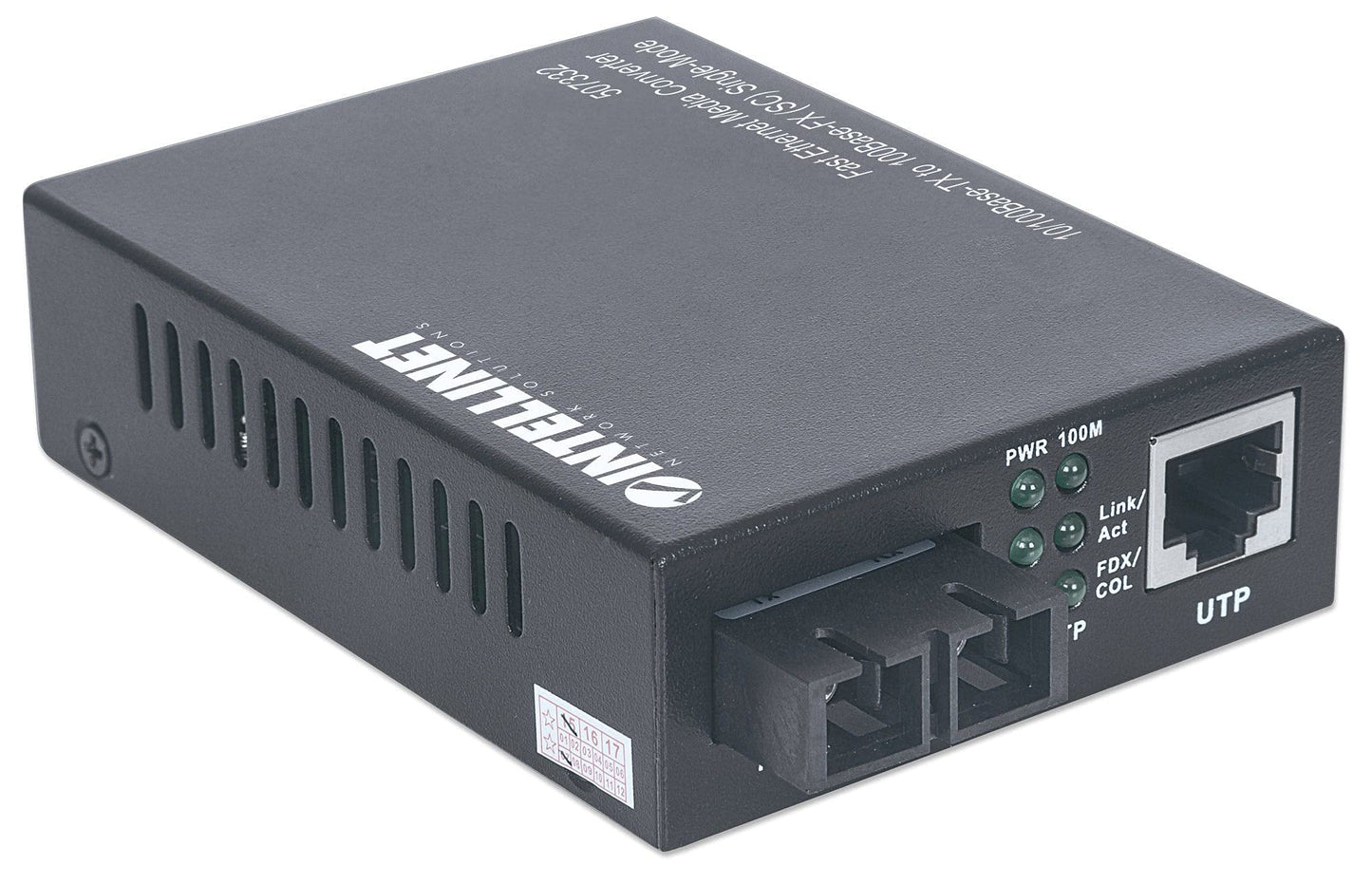 Intellinet Fast Ethernet Media Converter, RJ45 to SC, 100 Mbps, 1310 nm