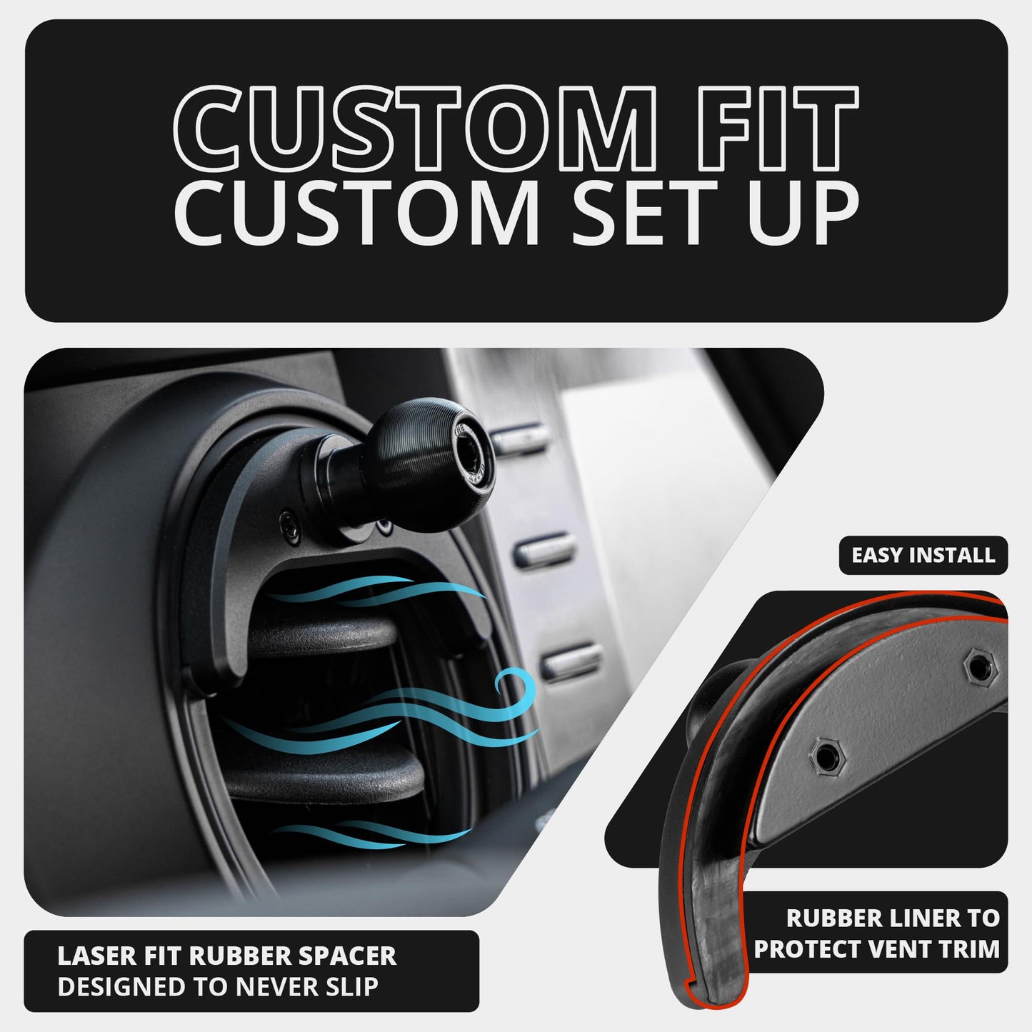 Tackform Link Vent Mount Universal Magnetic Phone Holder Compatible with 2016-2023 Toyota Tacoma and 2014-2021 Toyota Tundra | Billet Aluminum Base