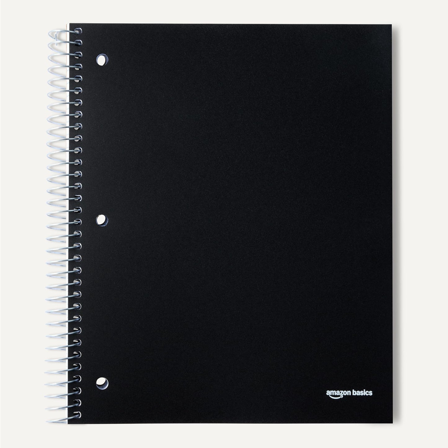 Amazon Basics Wide Ruled 3-Subject Spiral Notebook, 150 Sheets, 8.5 x 10.5 Inches, Black, 2-Pack