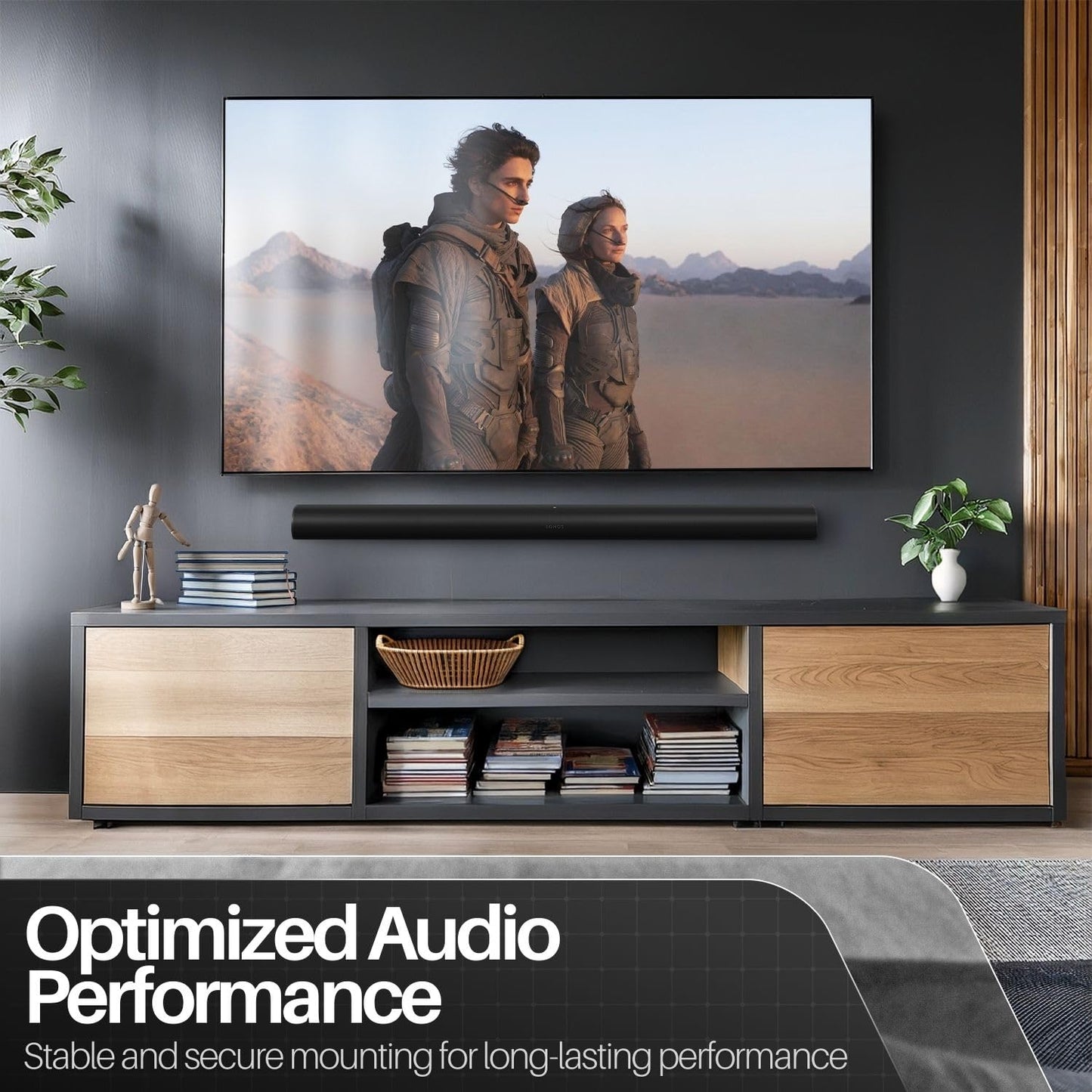 TNP Wall Mount Compatible with Sonos Arc Ultra and Sonos Arc Soundbar (Black) - Hanging Mounting Bracket for Sonos Soundbar Under TV Easy Install