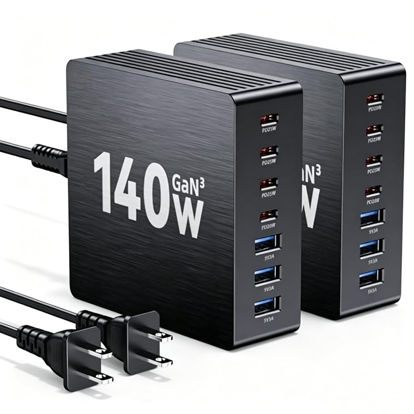 USB C Charging Station, 140W GaN III 7 Port Fast Charger Station, PD 3.0 USB Charging Station for Multiple Devices, Multiple USB C Charger Station