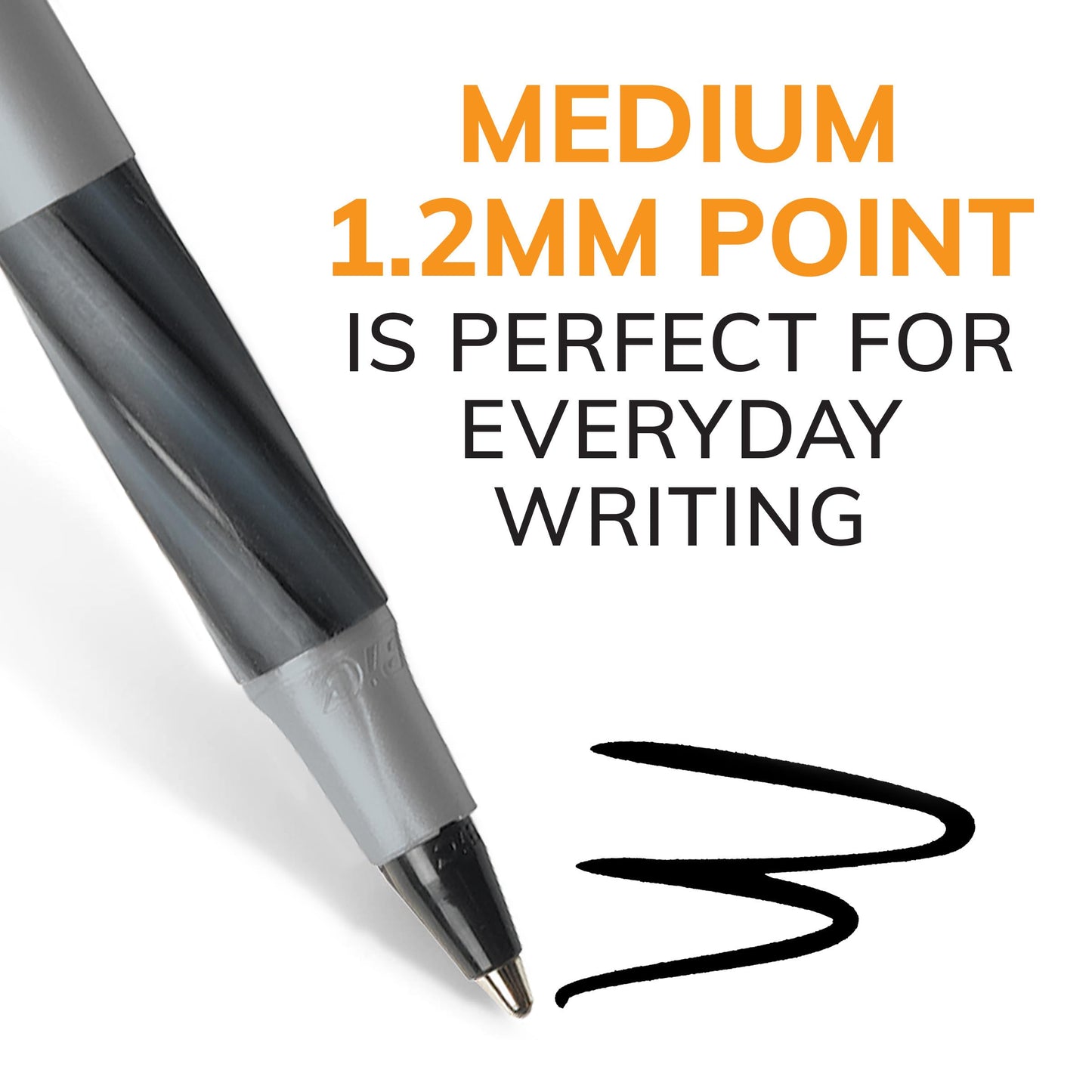 BIC Round Stic Grip Xtra Comfort Red Ballpoint Pens, Medium Point (1.2mm), 12-Count Pack, Excellent Writing Pens With Soft Grip for Superb Comfort