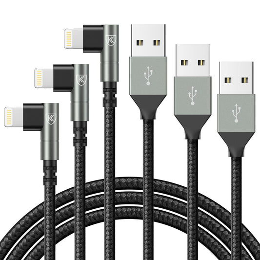 iPhone Charger 10FT,3Pack 90 Degree Charging Cable, [Apple MFi Certified] Long Lightning Cable Fast Charging Cord Compatible for iPhone…