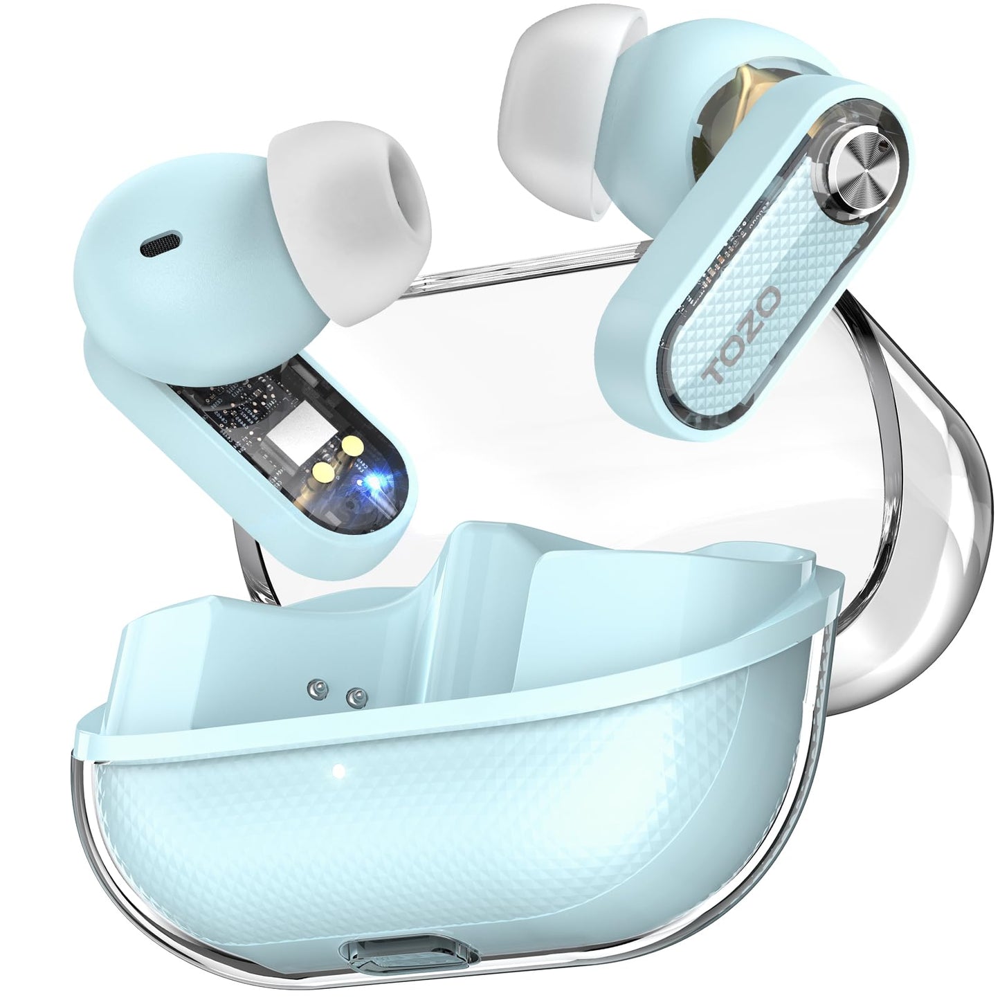 TOZO Crystal Pods Hybrid Active Noise Cancelling Wireless Earbuds