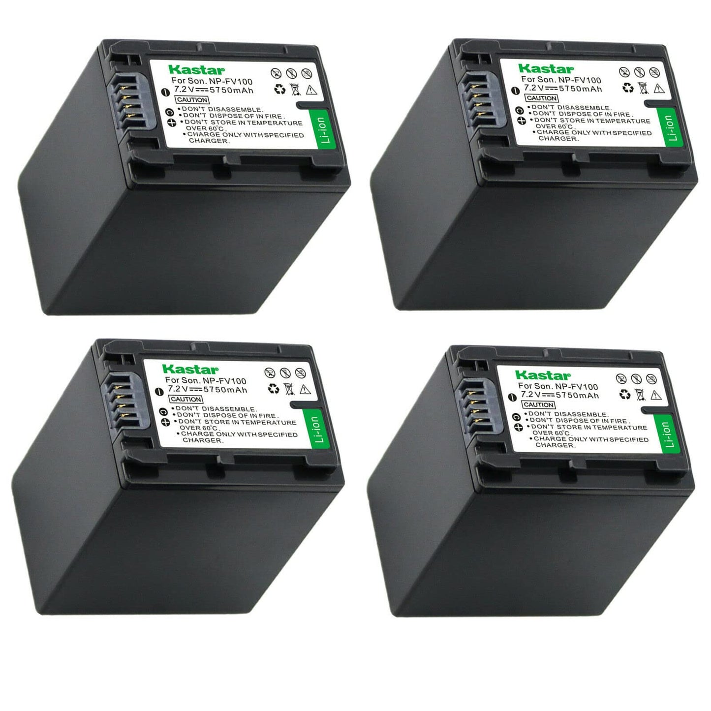 Kastar 4-Pack NP-FH100 Battery Replacement for Sony HDR-UX7, HDR-UX9, HDR-XR100, HDR-XR105, HDR-XR106, HDR-XR200, HDR-XR500, HDR-XR520 HXR-MC1