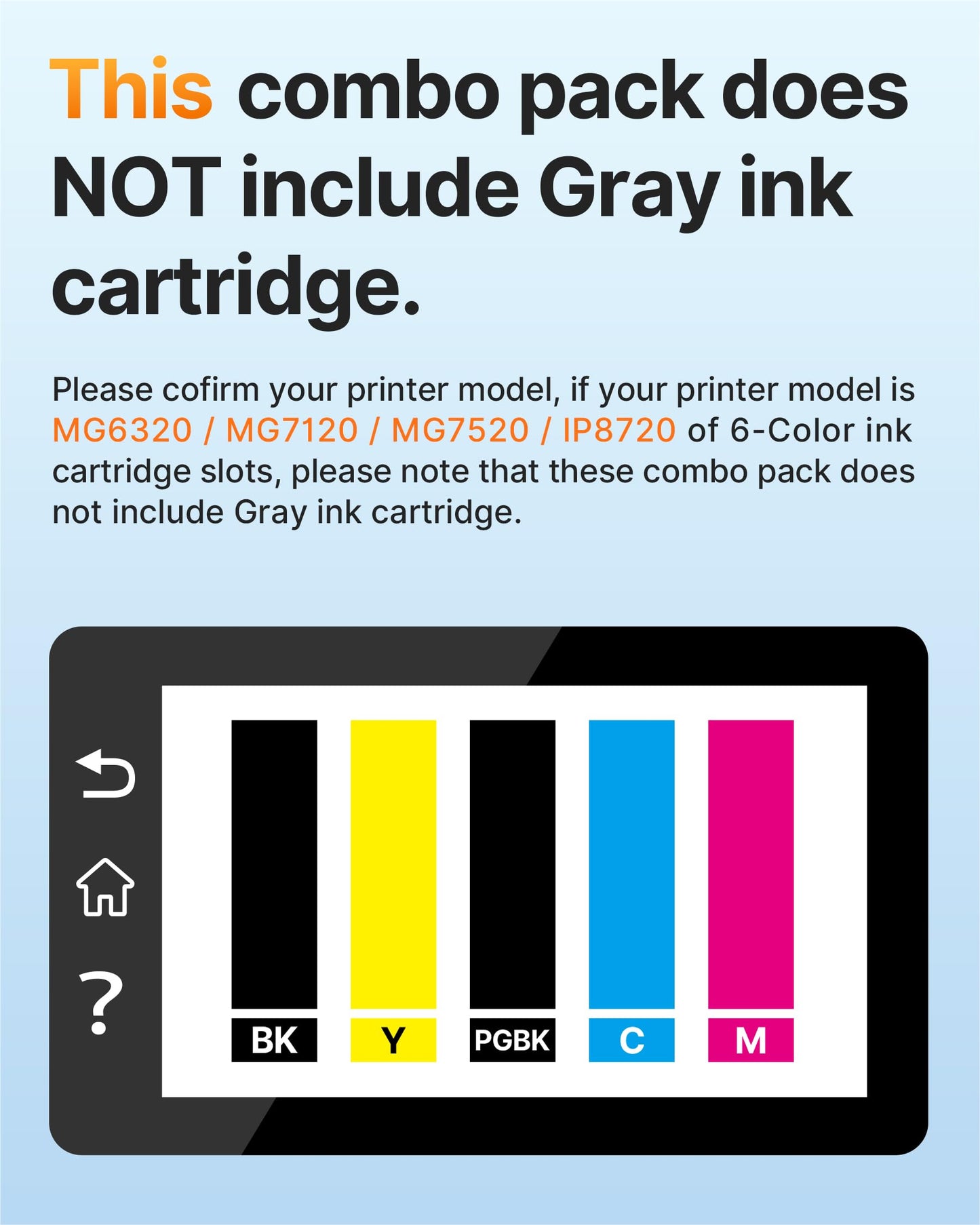 251XL Ink Cartridge for Canon PGI-251XL 251 XL for MX922 IP8720 (4 Black)