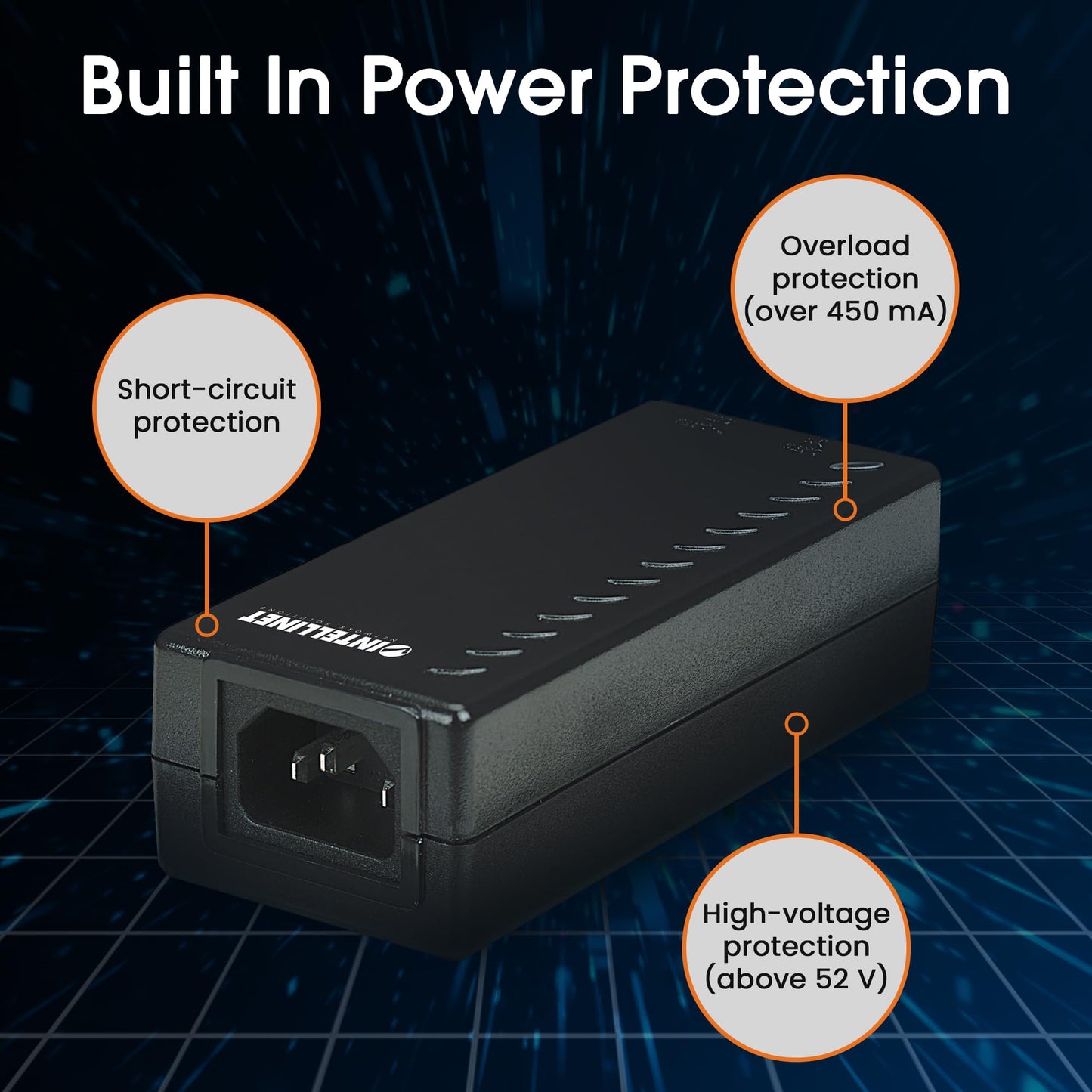 Intellinet PoE Injector, IEEE 802.3af, 15.4W, 10/100 Mbps, Black