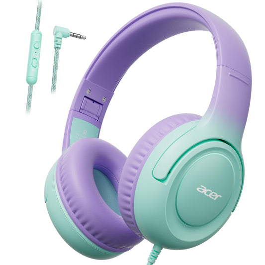 Acer Kids Headphones for School, 85-94dB Limiter, 3.5mm Jack, w/Mic HK03