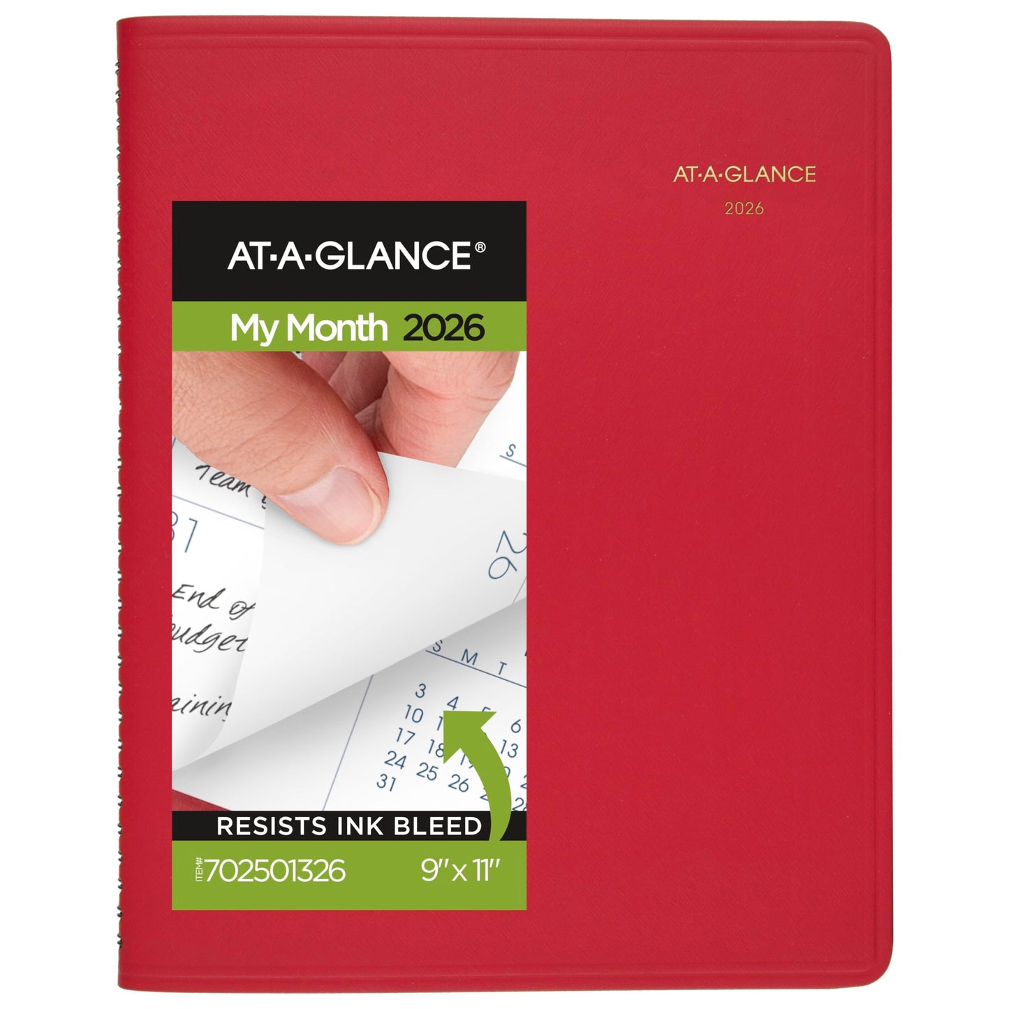 AT-A-GLANCE 2026 Planner, Monthly, 15-Month, 9" x 11", Large, Red (702501326)