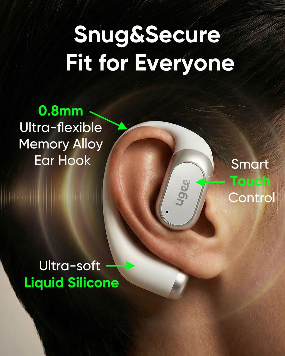 UGEE Inspiration Open Ear Headphones FS01, Bluetooth Headphones 5.3,Wireless Earbuds with IPX5 Waterproof, HiFi Audio for Creators, Music Lovers…
