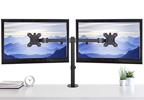 Stand Steady 2 Monitor Mount Desk Stand | Height Adjustable Double Monitor Stand with Desk Clamp| Full Articulation VESA Mount Fits Most LCD/LED