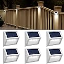 JSOT Outdoor Solar Lights - Solar Powered Deck Lights Waterproof Light for Fence Post Light Outside for Backyard Patio Stair Wall Lighting, 3LED Cool