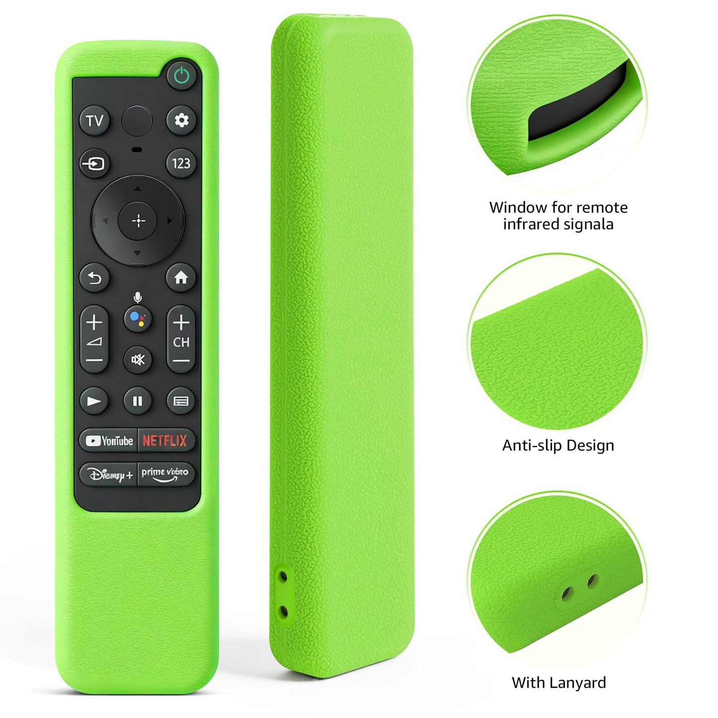 [2-Pack] Climberer Cover for Sony TV Remote, Compatible with RMF-TX910U/TX810U/TX900U/TX800U/TX811U and More Sony Bravia TV Remotes, with Lanyard