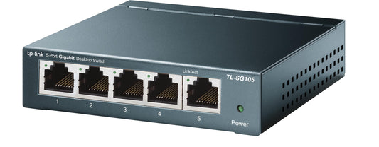TP-Link TL-SG105, 5 Port Gigabit Unmanaged Ethernet Switch, Network Hub, Ethernet Splitter, Plug & Play, Fanless Metal Design, Shielded Ports, Traffic Optimization