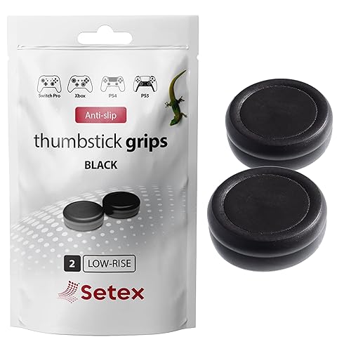 Setex Gecko Grip, Thumbstick Grip Covers, for PlayStation PS5, PS4, Xbox One, Switch Pro, Steam Deck, Anti-Slip Microstructured Analog Stick Thumb
