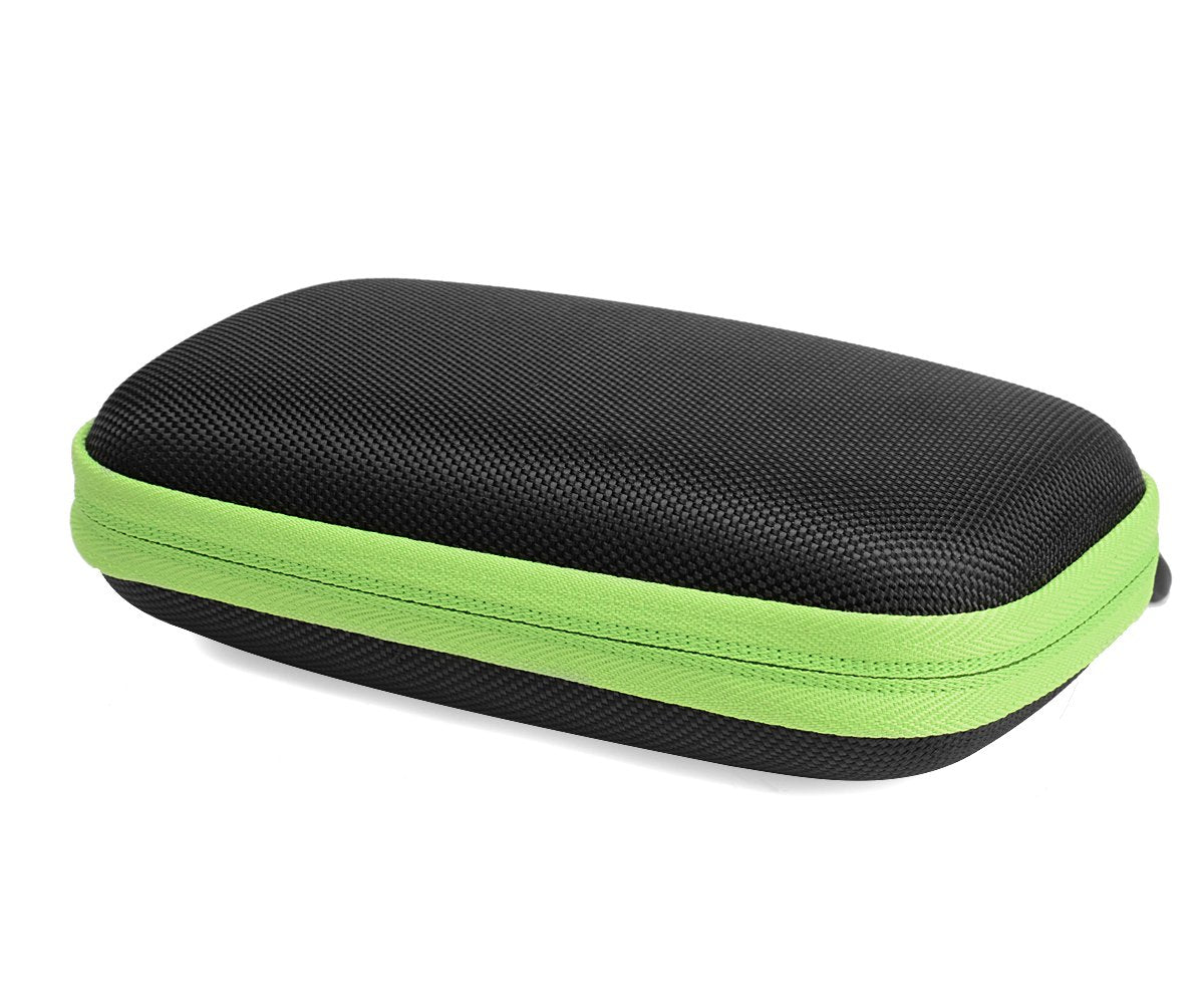 CaseSack case for ZOLEO Satellite Communicator, Black with Green Zip to Match ZOLEO, mesh Accessory Pocket, Large Handy case for More Accessories