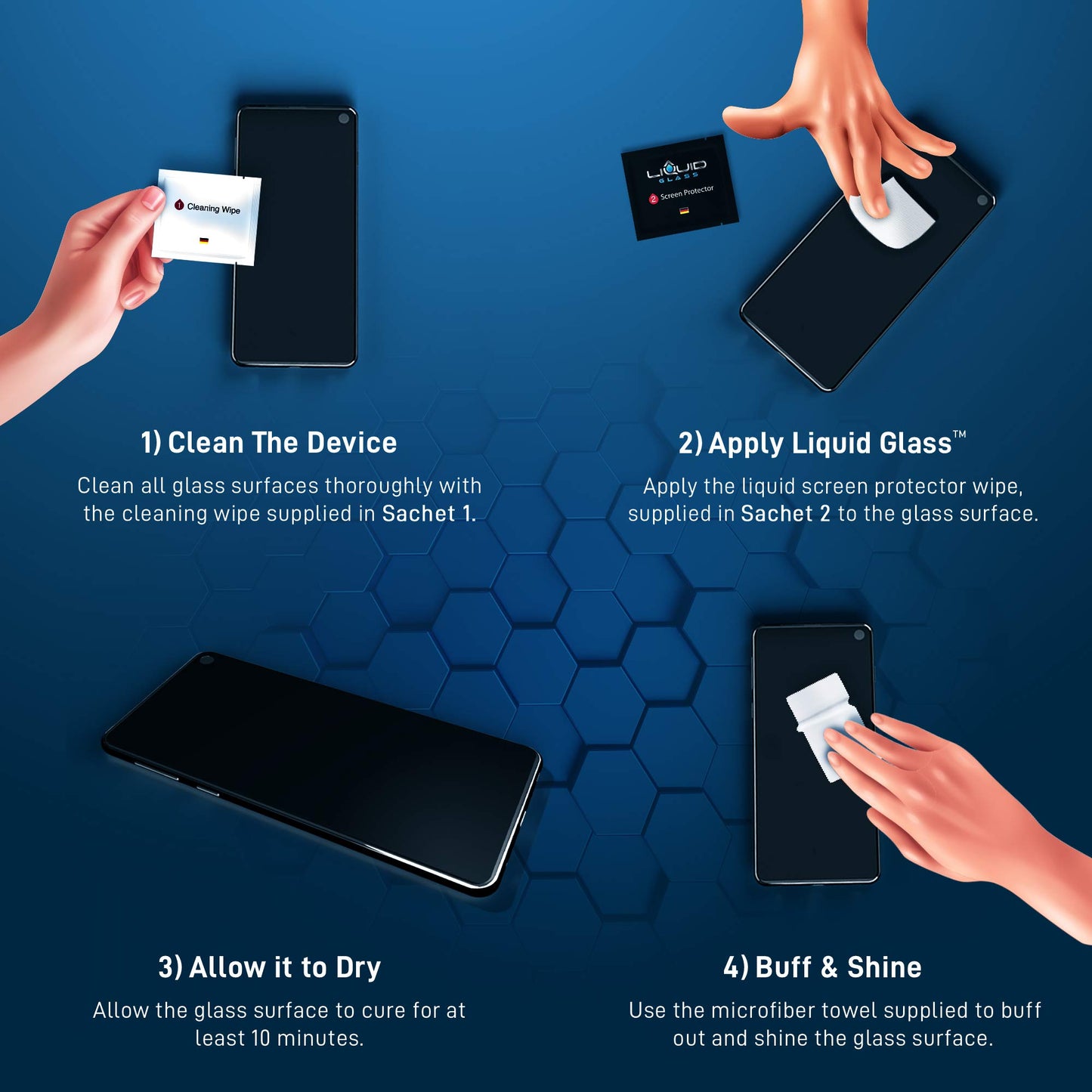 LIQUID GLASS Screen Protector Wipe On Scratch and Shatter Resistant Nano Protection for All Phones Tablets Smart Watches - Universal (New