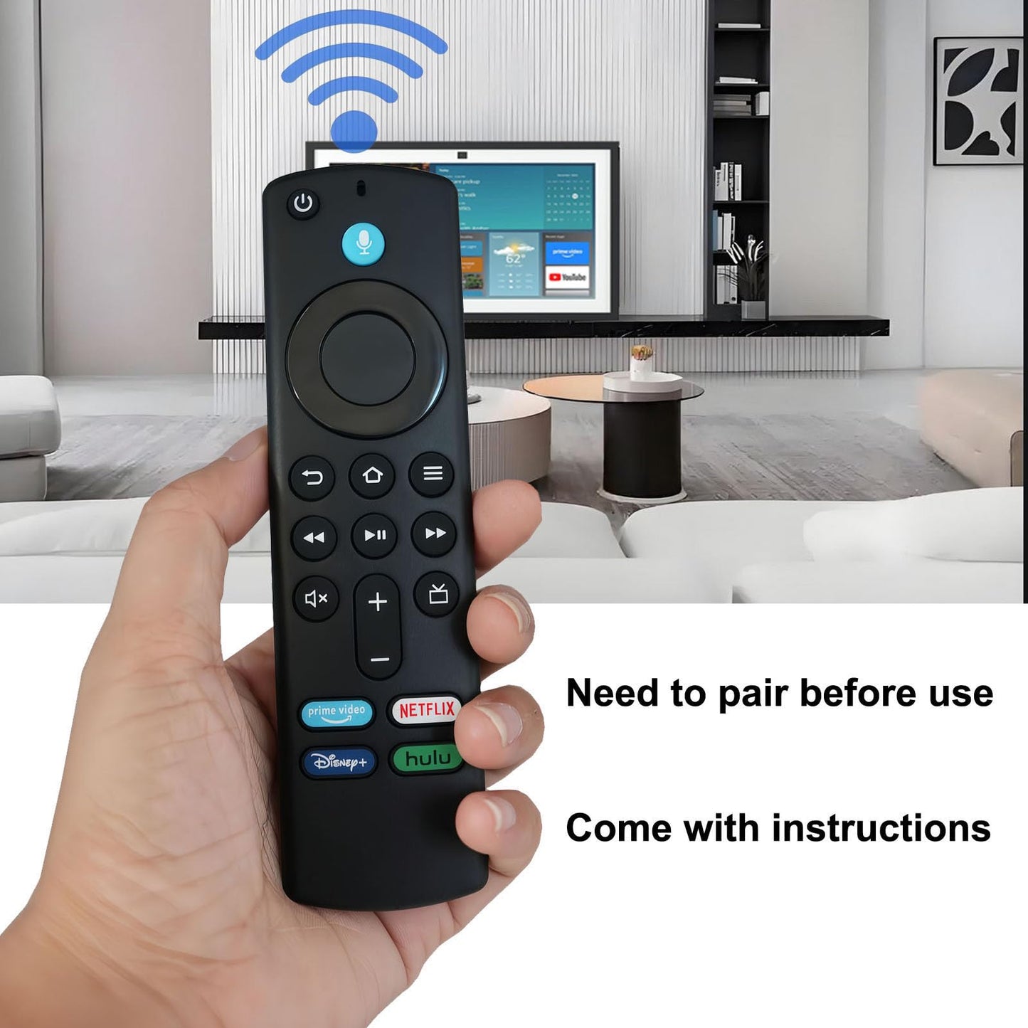 Voice Replacement Remote Control Compatible for Echo Show 15 | Full HD 15.6" Smart Display