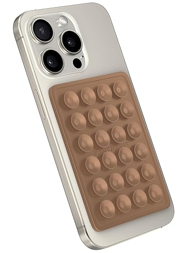 StickyGrippy Suction Phone Case Mount, Sillicon Adhesive Phone Accessory for iPhone and Android, Hands-Free Fidget Toy Mirror Shower Phone Holder