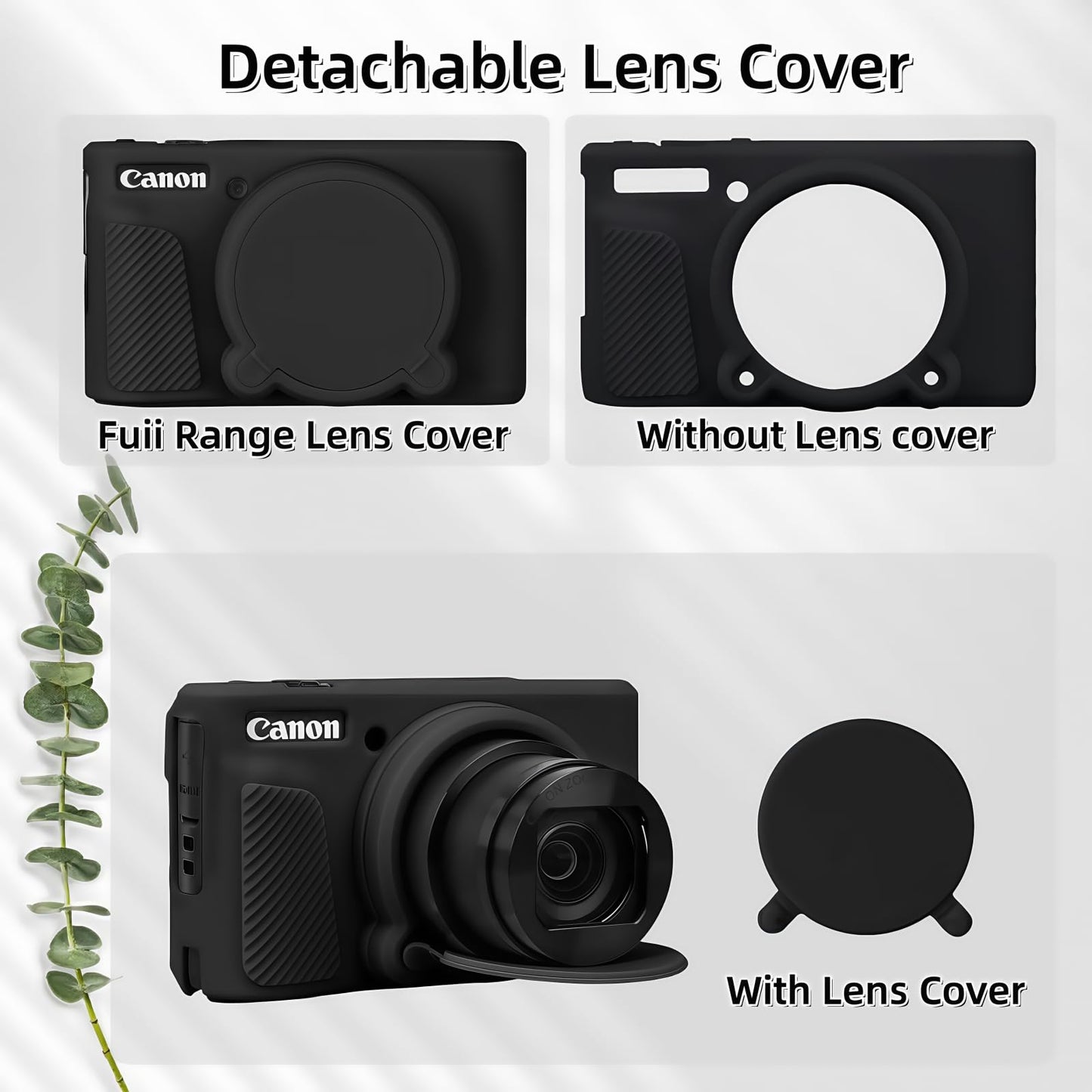 SZHSYJY Camera Case for Canon PowerShot SX740/ SX730 Digital Camera,Soft Silicone Protective Bag Removable Lens Cover,Anti-Scratch Slim Fit