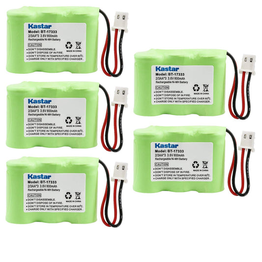 Kastar 5-Pack 2/3AA 3.6V 800mAh 5264 Ni-MH Rechargeable Battery for Home Phone V-Tech 80-1338-00-00 89-1332-00-00 89-1338-00 BT-17333 BT-27333