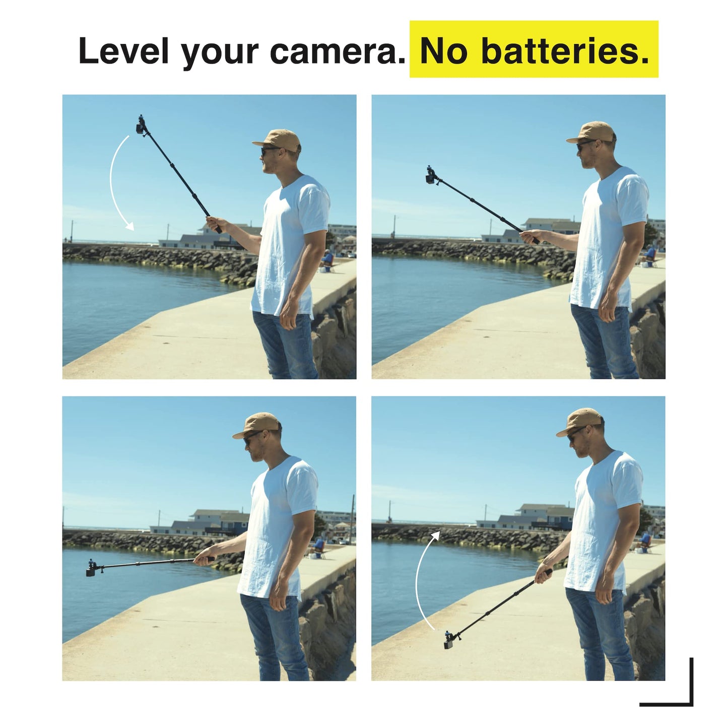 GRAVGRIP V2 Hydraulic Leveling Mount for Action Camera, GoPro, DJI, Insta360 - Pocket-Sized Leveler, Gimbal, JIB - No Batteries, No Charging
