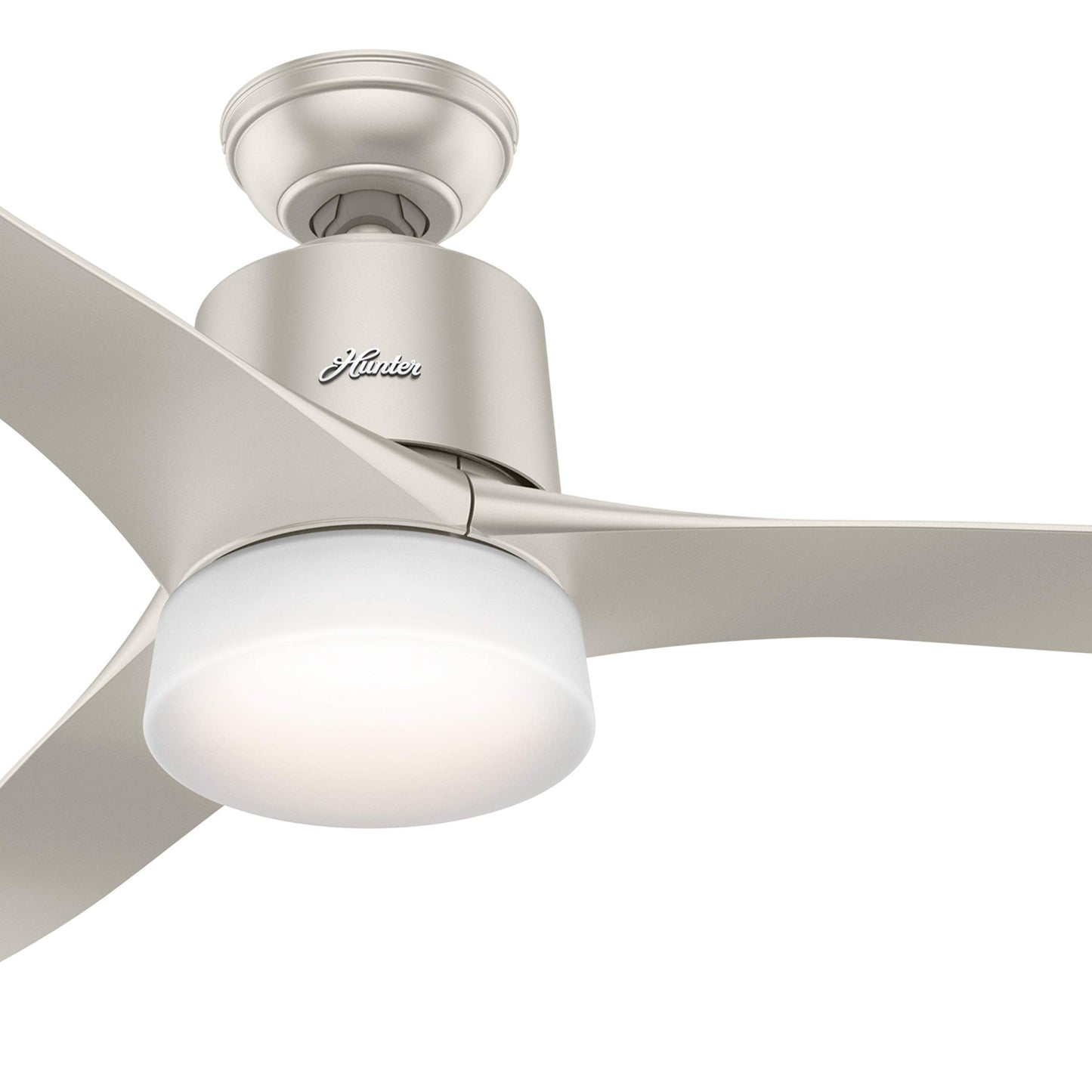 Hunter Fan 54 inch Modern Matte Nickel Indoor Ceiling Fan with Light Kit and Remote Control (Renewed)