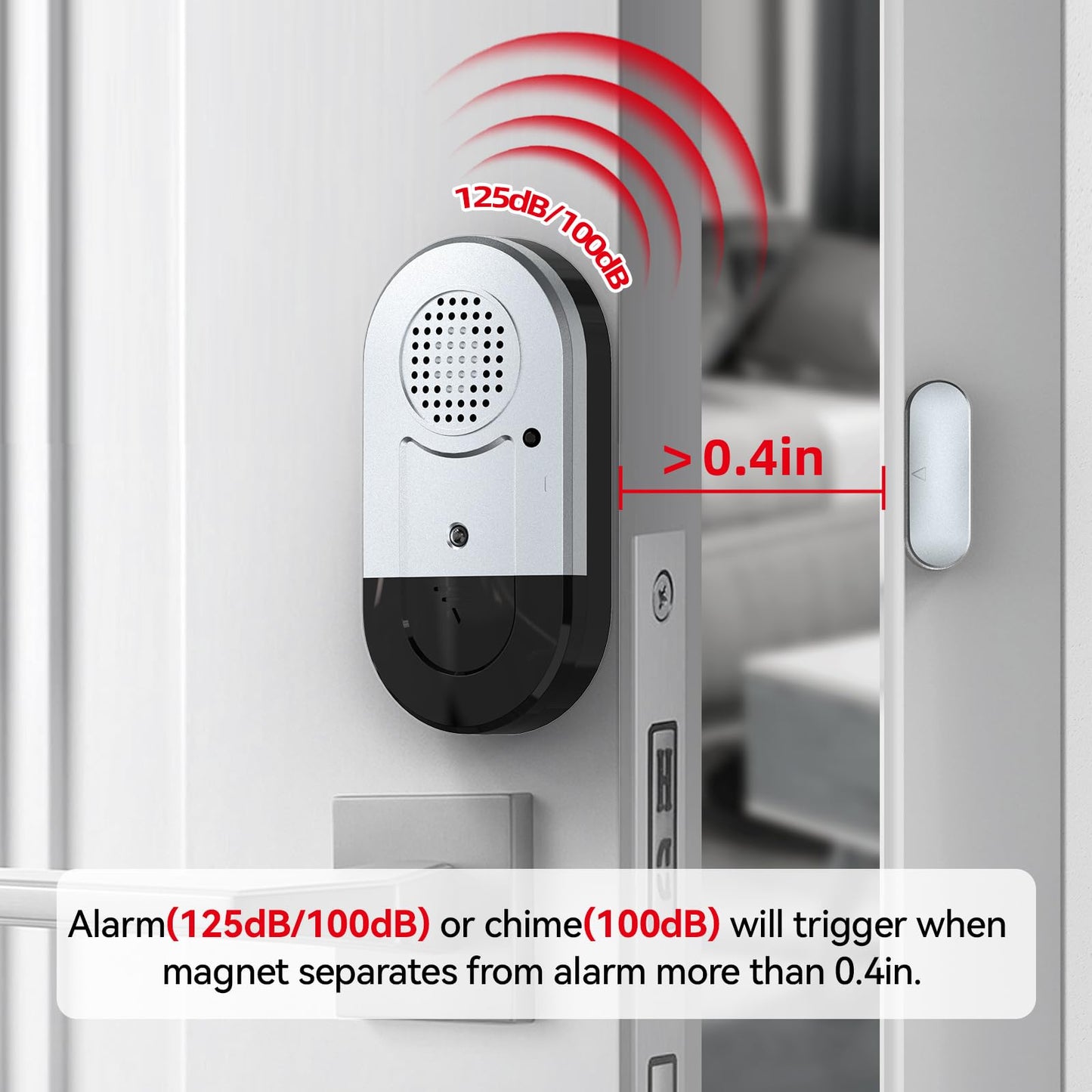 Sanjie Door Window Alarms - 5 Pack,125dB,Volume Control,Window Door Open Alarm Sensors for Kids Safety/Dementia/Pool,Wireless Sensors Keep Your Home