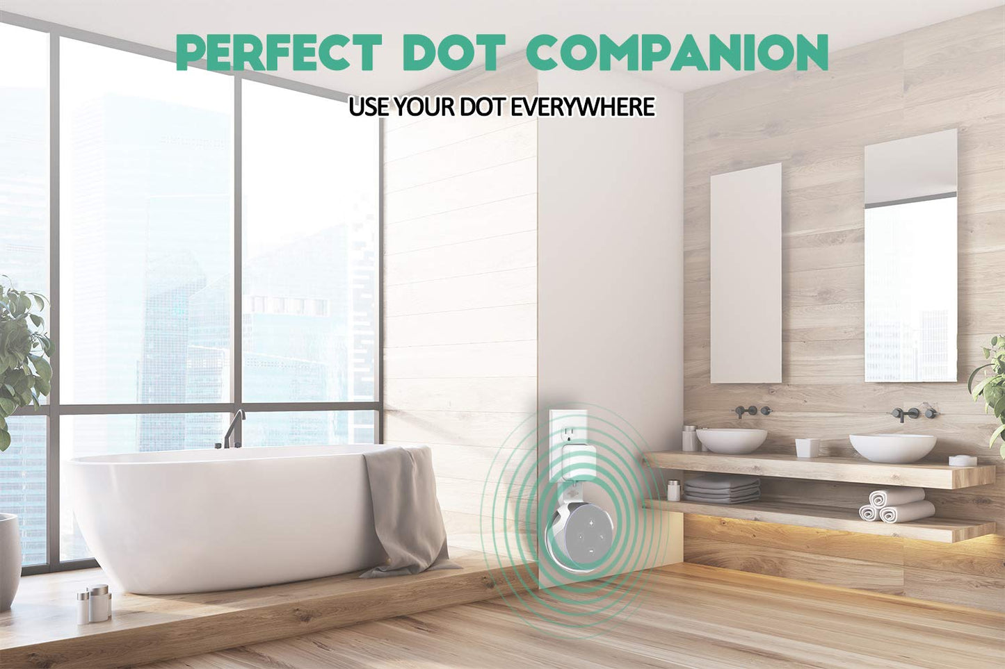 Dot Wall Mount Compatible with Dot 3rd Generation, A Space-Saving Dot Accessories Without Messy Wires or Screws (White(2 Pack))