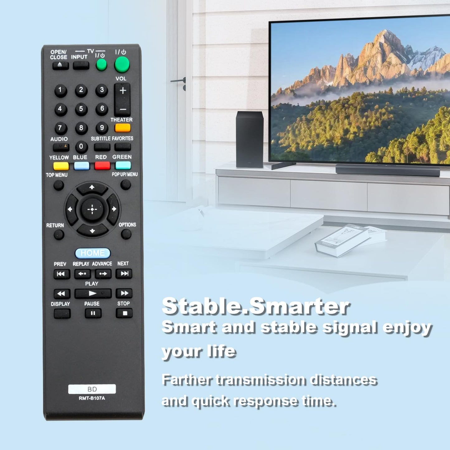 RMT-B107A Replaced Remote fit for Sony Blu-Ray Disc DVD Player BDP-BX37 BX57 BDP-S270 BDP-S370 BDP-S470 BDP-S570 148767311 RMT-B108A