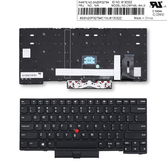 LXDDP Laptop Replacement Keyboard for Lenovo ThinkPad E490 E495 T490 L490 E480 E485 L480 T480s Laptop Replace Black (No Backlight)